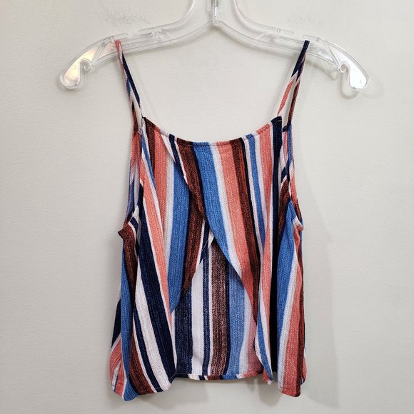 LuLus beyond the sea peach striped open back crop top woman's size Medium - Picture 5 of 8